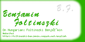 benjamin foltinszki business card
